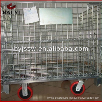 rolling metal storage cage with wheels